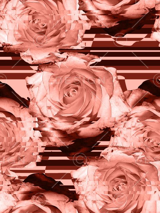 几何解构花卉印花华亿平台图片