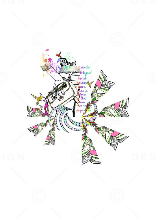 女装手绘时尚素材胸花印花华亿平台图片