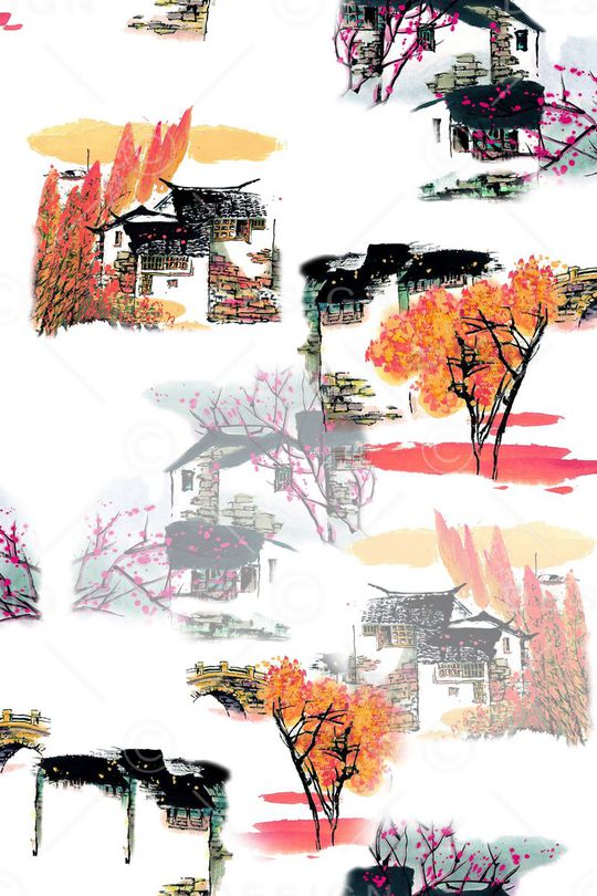 绘画水彩印花华亿平台图片