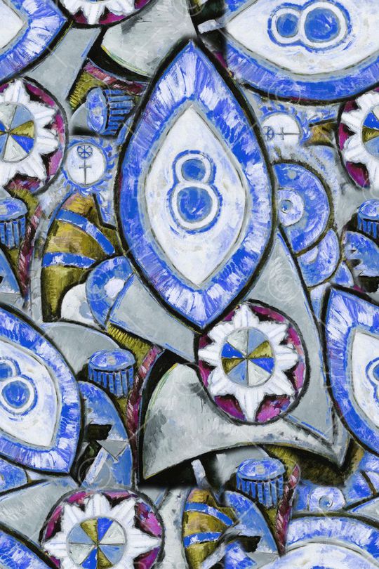 手绘 时尚 创意 立体 几何 油画  欧美 大牌 复古 抽象印花华亿平台图片