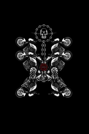 抽象男装图案印花华亿平台图片