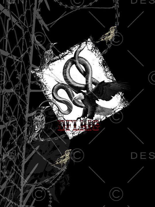 抽象男装图案印花华亿平台图片