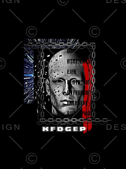 抽象男装图案印花华亿平台图片