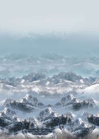 562610-定位数码雪山风景印花