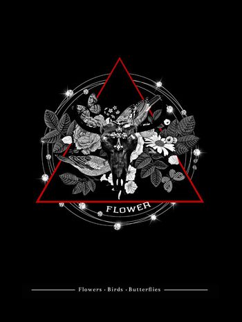 562612-复古花卉羊角定位男装图案