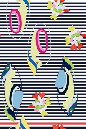 抽象色块印花华亿平台图片