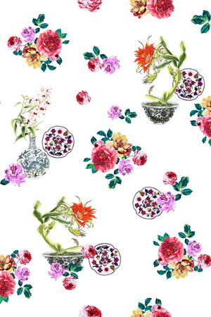 中国风印花华亿平台图片