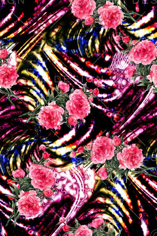 抽象笔刷印花华亿平台图片