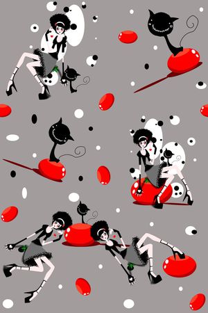 潮流时尚  手绘卡通印花 童装 服装 家纺 箱包印花华亿平台图片