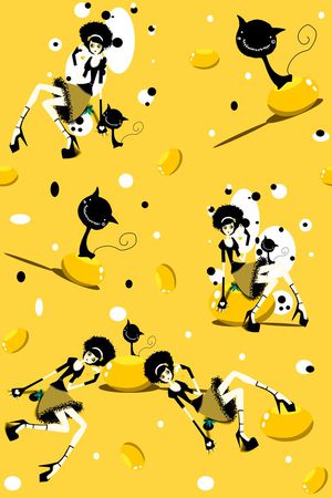 潮流时尚  手绘卡通印花 童装 服装 家纺 箱包印花华亿平台图片