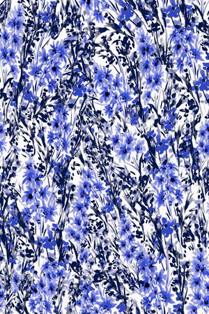 手绘水墨画印花华亿平台图片