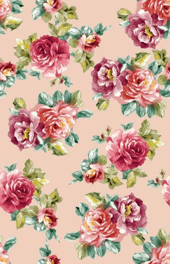 562883-手绘水彩撕边玫瑰花女装匹布 女外套