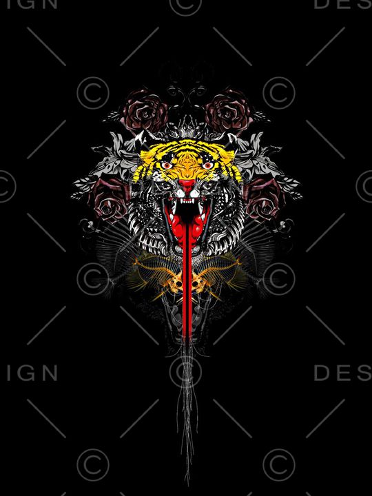 抽象男装图案印花华亿平台图片