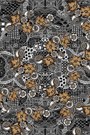 抽象男装图案印花华亿平台图片