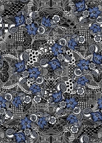 562912-抽象几何拼块花卉男装图案