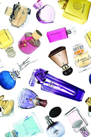 流行时尚各色香水瓶印花华亿平台图片