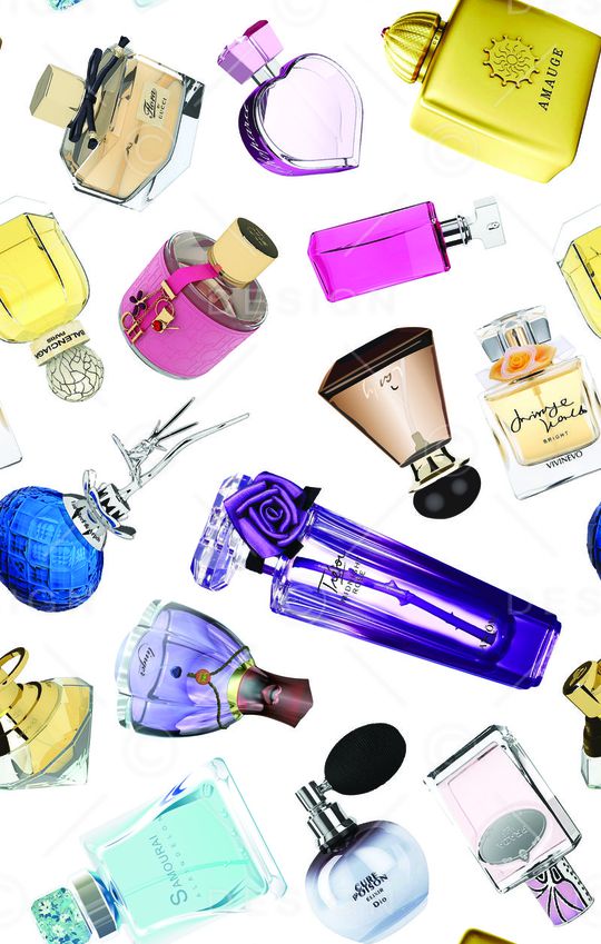 流行时尚各色香水瓶印花华亿平台图片