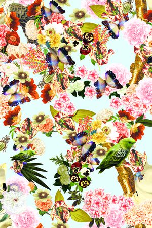 抽象花卉印花华亿平台图片