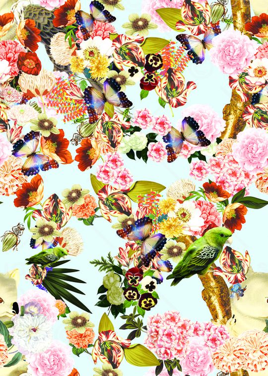 抽象花卉印花华亿平台图片