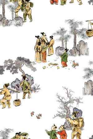 国画写意印花华亿平台图片