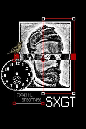 抽象男装图案印花华亿平台图片