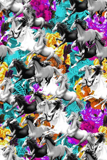 563168-复古花骏马国画牡丹女装时尚