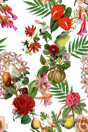 563179-热带风情绿色植物花卉春夏女装华亿平台