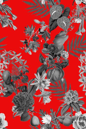 563180-热带风情绿色植物花卉春夏女装华亿平台