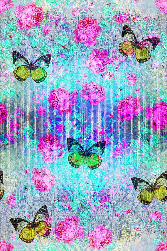 蝴蝶印花华亿平台图片