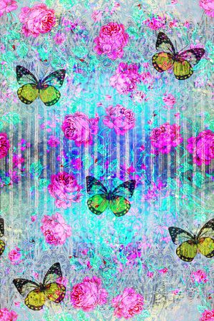 蝴蝶印花华亿平台图片