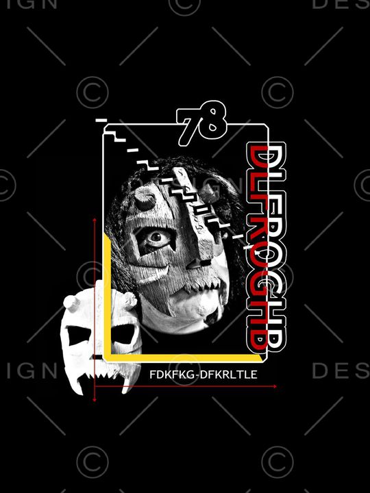 抽象男装图案印花华亿平台图片