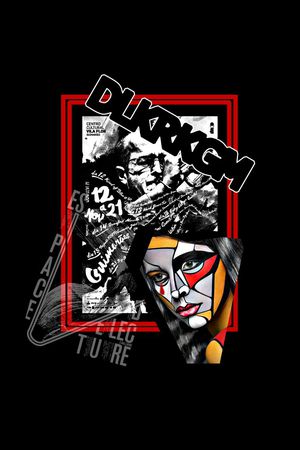 抽象男装图案印花华亿平台图片