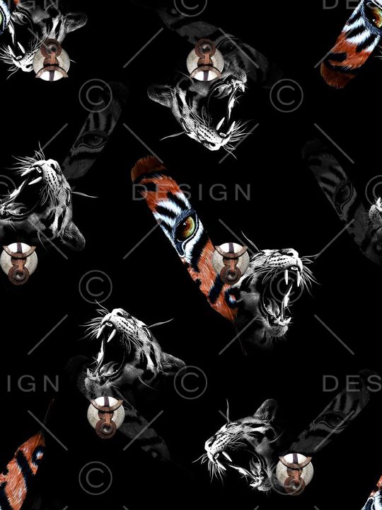 抽象男装图案印花华亿平台图片