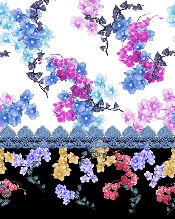 563278-时尚定位蕾丝花卉印花华亿平台（DX02