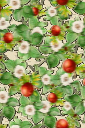 花果 油画  满版  花卉印花华亿平台图片