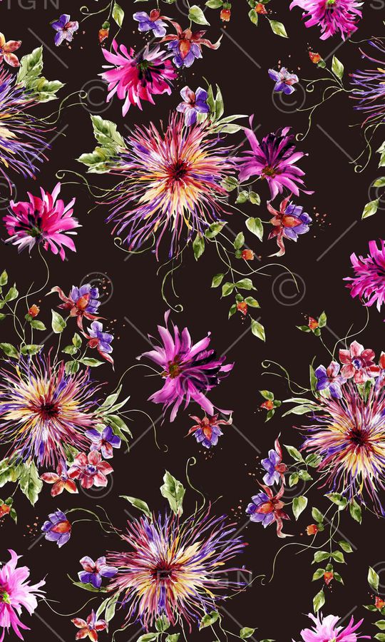 手绘花印花华亿平台图片