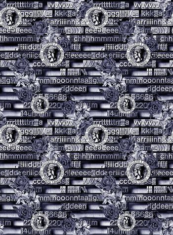 563525-复古金属字体纹理金币花卉男装图案