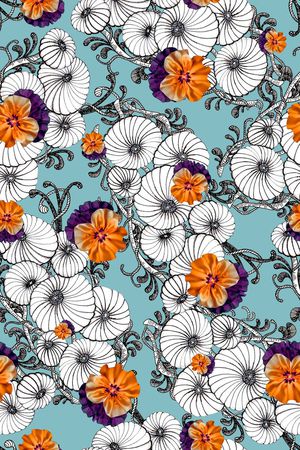 花卉印花华亿平台图片