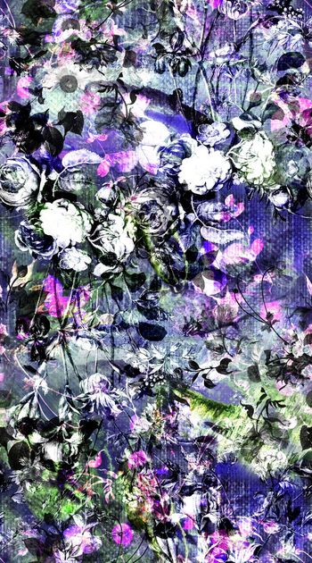 563710-抽象 油画 花卉 渐变 肌理 色彩