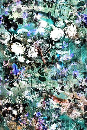 抽象 油画 花卉印花华亿平台图片