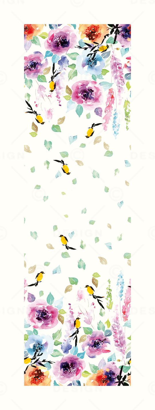 定位手绘花卉印花华亿平台图片