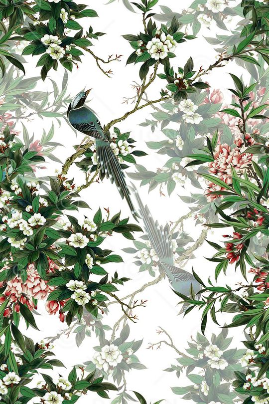 工笔画印花华亿平台图片