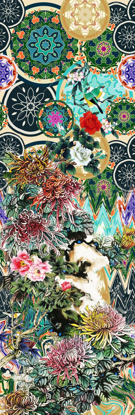 复古印花华亿平台图片