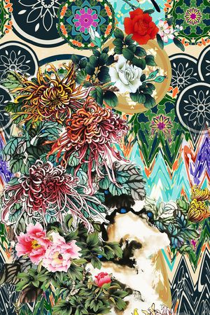 复古印花华亿平台图片