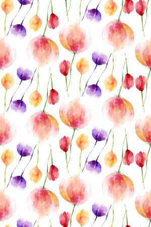 花卉写意印花华亿平台图片