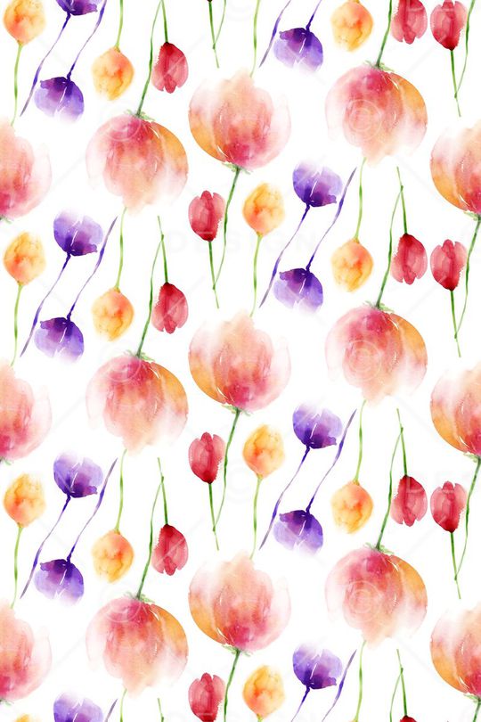 花卉写意印花华亿平台图片