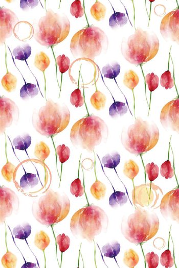 564071-时尚中国风水墨淡雅花卉组合女装连衣