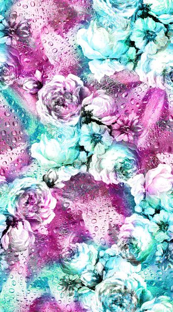 564094-抽象 时尚 水珠底纹  油画 花卉