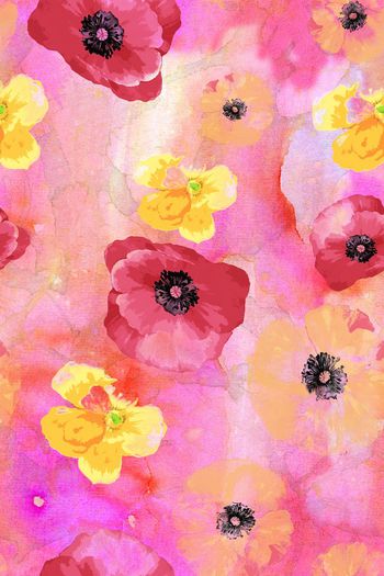 564169-时尚大牌水彩花卉原创手绘罂粟花