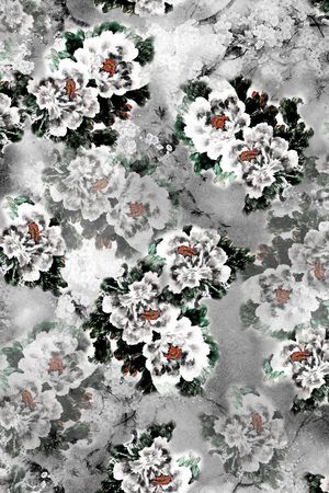 水墨印花华亿平台图片